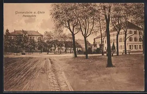 AK Germersheim am Rhein, Am Paradeplatz