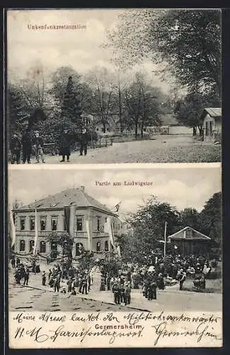 AK Germersheim, Unkenfunk-Restaurant, Partie am Ludwigstor