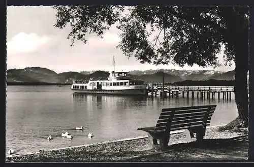 AK Das Motorschiff Utting am Landesteg auf dem Ammersee