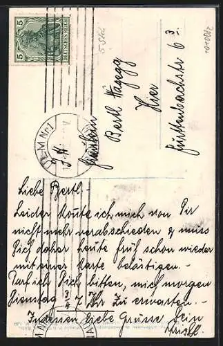 AK Seemannslos, Matrose blickt mit seiner Liebsten aufs Meer, Bestattungsritual