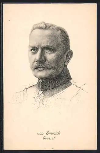 AK Portrait General von Emmich in Uniform