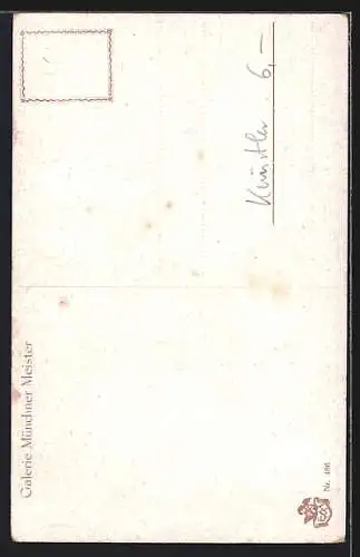 Künstler-AK Adolf (Jodolfi): Der letzte Brief, Fräulein mit Brief im herbstlichen Park