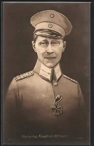 AK Portrait Kronprinz Wilhelm von Preussen in Uniform