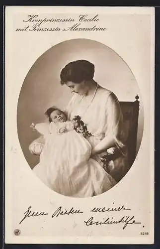 AK Kronprinzessin Cecilie mit Töchterchen Prinzessin Alexandrine