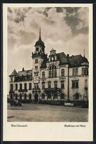 AK Bad Lausick, Rathaus mit Post