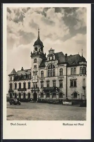 AK Bad Lausick, Rathaus mit Post