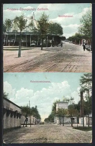 AK Zeithain, Truppen-Übungsplatz, Senfftstrasse und Rabenhoststrasse