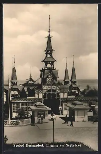 AK Heringsdorf /Usedom, Eingang zur Seebrücke