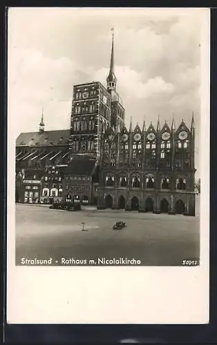 AK Stralsund, Rathaus mit Nicolaikirche