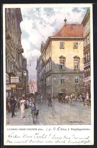 Künstler-AK Ludwig Hans Fischer: Wien, Wipplingerstrasse