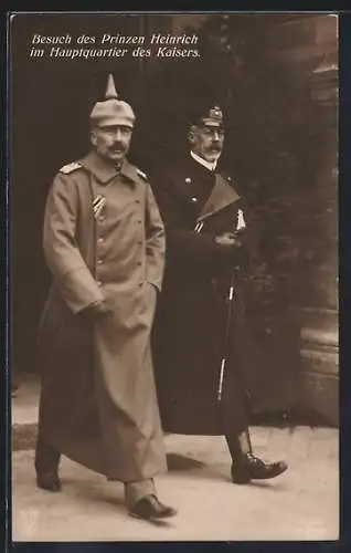 AK Besuch des Prinz Heinrich von Preussen im Hauptquartier des Kaisers