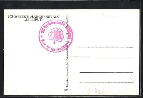 AK Schaefer's Märchenstadt Lilliput, Liliputaner, Gasthof, Modesalon