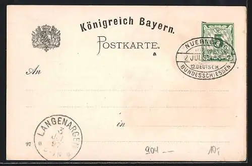 Künstler-AK Paul Ritter: Nürnberg, XII. Deutsches Bundesschiessen 1897