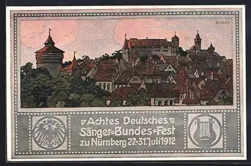 AK Nürnberg, VIII. Deutsches Sängerbundesfest, 27. - 31. Juli 1912