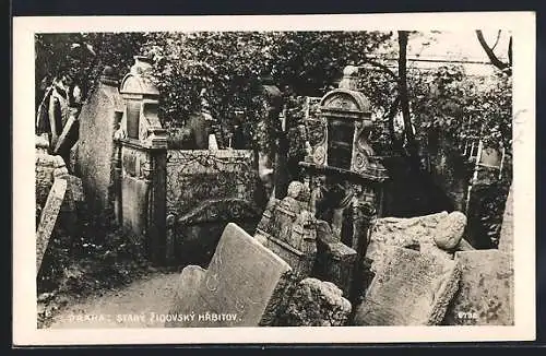 AK Prag, jüdischer Friedhof