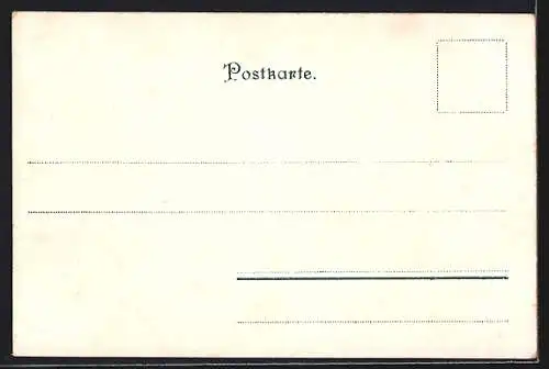 Lithographie Gruss von der Musterung, jubelnde Männer