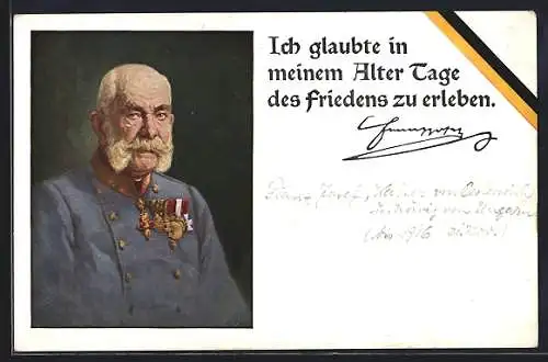 AK Kaiser Franz Josef I. von Österreich mit Orden