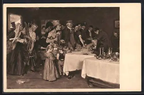 AK Volksopfer 1813, Gold gab ich für Eisen, Zivilisten spenden Wertgegenstände für den Befreiungskrieg