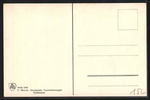 Künstler-AK Sophie Wencke: Worpswede, Teufelsmoor