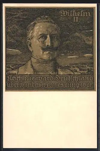 Künstler-AK Bruno Heroux: Zitat von Kaiser Wilhelm II.