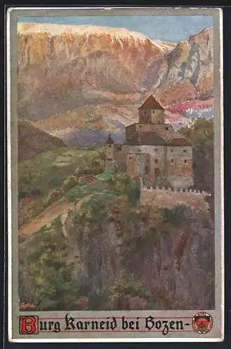 Künstler-AK E.F. Hofecker: Deutscher Schulverein Nr. 340: Burg Karneid bei Bozen