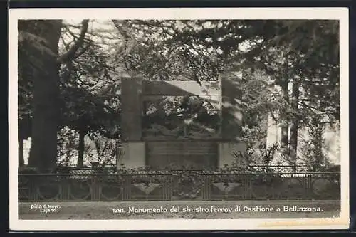AK Bellinzona, Monumento del sinistro ferrov. di Castione