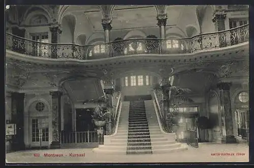 AK Montreux, Kursaal, Treppenaufgang