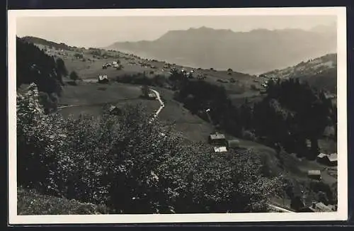 AK Schönbodensee Wildhaus, Ortsansicht mit Blick auf die Vorarlberge