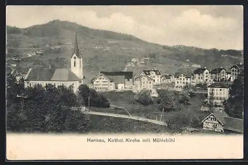 AK Herisau, Katholische Kirche mit Mühlebühl