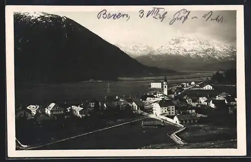 AK Bevers, Gesamtansicht mit Gipfelpanorama aus der Vogelschau