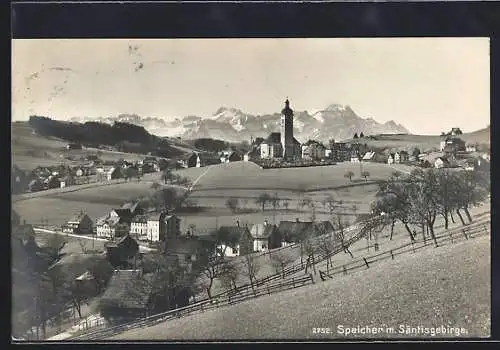 AK Speicher, Ortsansicht mit Säntisgebirge