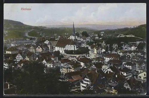 AK Herisau, Totalansicht mit Blick in die Ferne