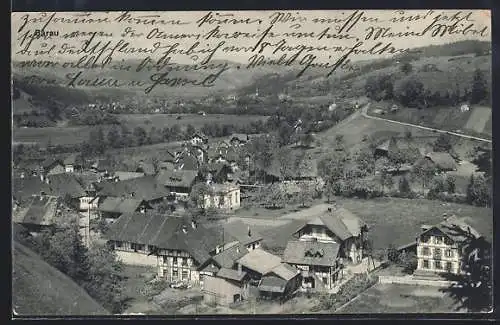 AK Bärau, Ortsansicht aus der Vogelschau