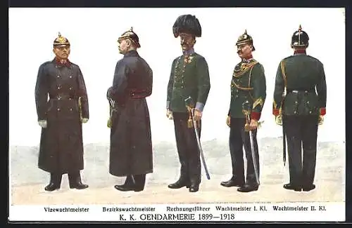 AK 75 Jahre Österreichische Gendarmerie 1924, K. K. Gendarmerie 1899-1918