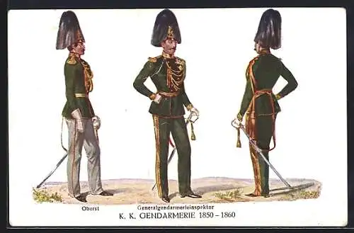 AK 75 Jahre Österreichische Gendarmerie 1924, K. K. Gendarmerie 1850-1860