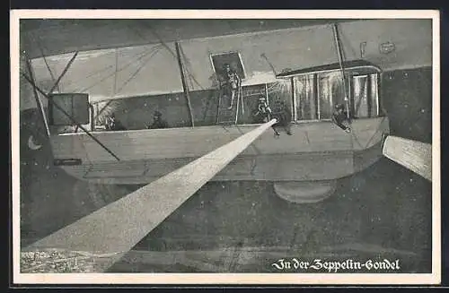 AK Leuchtscheinwerfer in der Zeppelin-Gondel