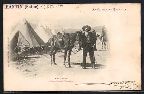 AK La Guerre au Transvaal, Camp Boer, Gravure du Journal l'Illustation