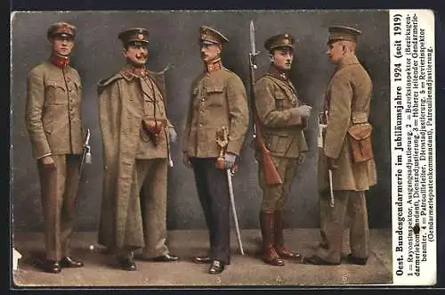 AK Beamte der Österreichischen Bundesgendarmerie 1924