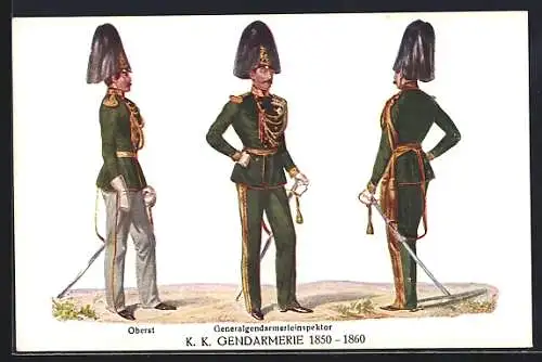 AK 75 Jahre Österreichische Gendarmerie 1924, K. K. Gendarmerie 1850-1860