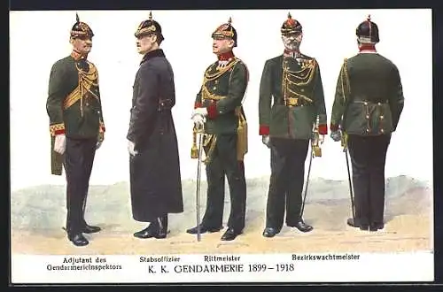 AK 75 Jahre Österreichische Gendarmerie 1924, K. K. Gendarmerie 1899-1918, Rittmeister, Stabsoffizier