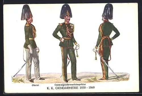 AK 75 Jahre Österreichische Gendarmerie 1924, K. K. Gendarmerie 1850-1860