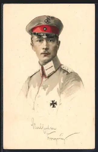 Künstler-AK Kronprinz Wilhelm von Preussen in Gardeuniform