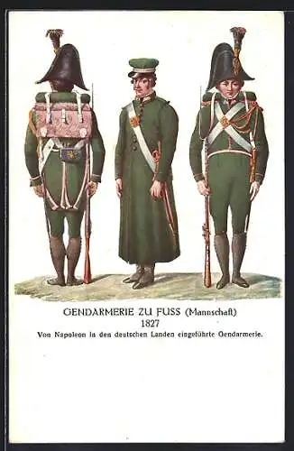 AK 75 Jahre Österr. Gendarmerie 1849 - 1924, Gendarmerie zu Fuss, 1827