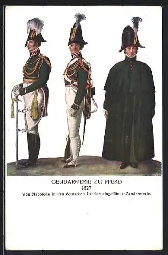 AK 75 Jahre Österr. Gendarmerie 1924, Gendarmerie zu Pferd 1827