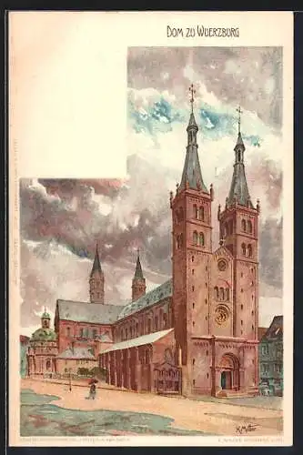 Künstler-AK Würzburg, Der Dom