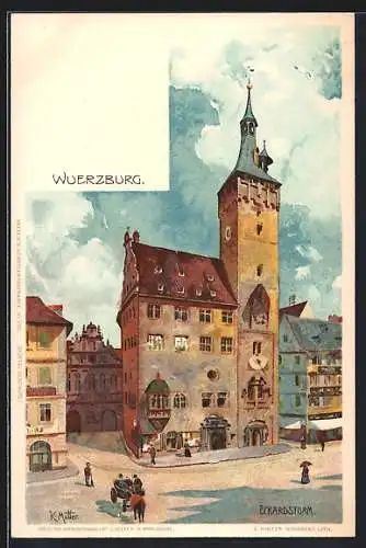 Künstler-AK K. Mutter: Würzburg, Der Eckardsturm