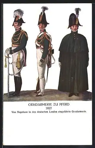 AK 75 Jahre Österr. Gendarmerie 1924, Gendarmerie zu Pferd 1827