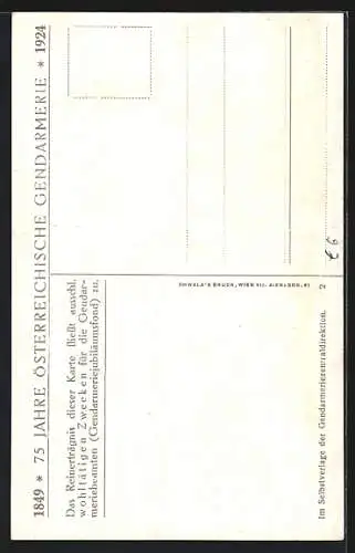 AK 75 Jahre Österr. Gendarmerie 1924, Gendarmerie zu Pferd 1827