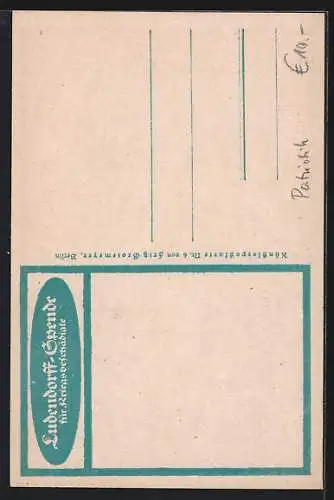 AK Ludendorfspende für Kriegsbeschädigte, Bauer auf dem Feld im Morgengrauen