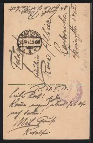 AK Zeichne!, Hand mit Federhalter & Kriegsanleihe